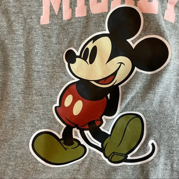 Mickey Mouse vintage look crew neck tee with pink trim - Picture 3 of 5